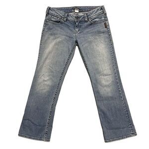 Silver Jeans Santorini Capris Low Rise Straight Leg Blue Denim Women’s Size 28